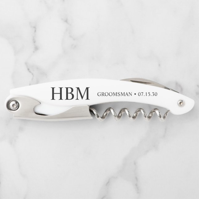 Groomsman Personalised Waiter's Corkscrew (Front)