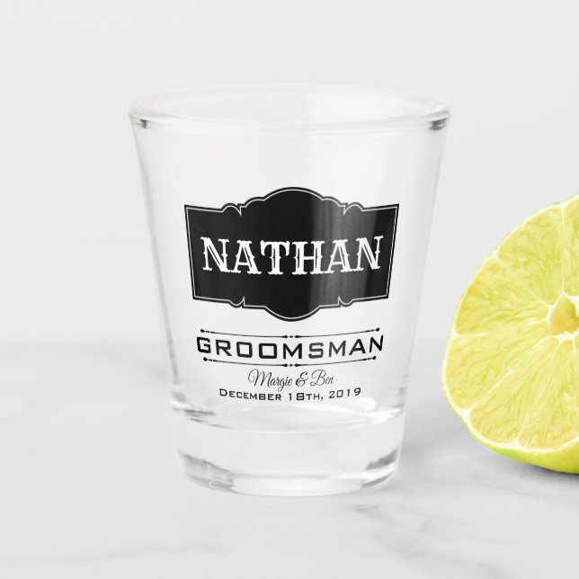 GROOMSMAN PERSONALIZED SHOT GLASS (Front)