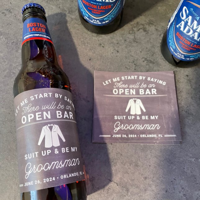 Groomsman Proposal Beer Bottle Label Set (Creator Uploaded)