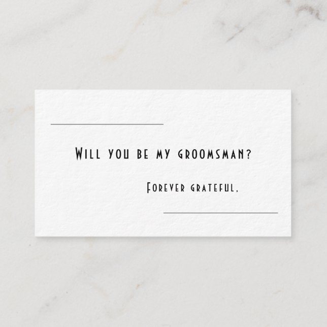 Groomsman Proposal Card (Back)