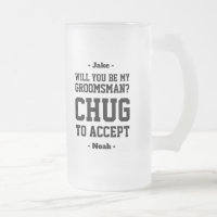 Groomsman Proposal Chug to Accept Funny Favour