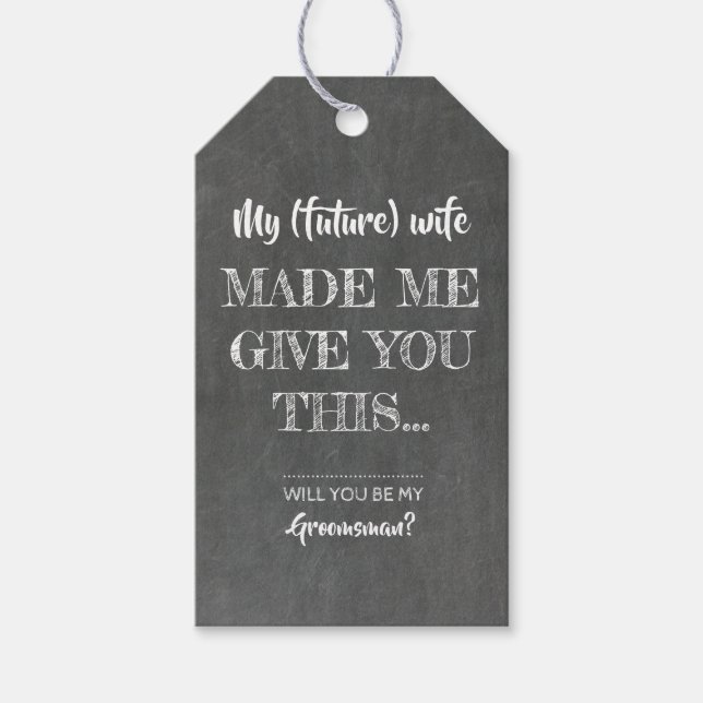 Groomsman Proposal Funny Gift Tags (Front)