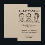 Groomsman Request Help Wanted Ad Invitation<br><div class="desc">Funny Help Wanted Ad Groomsman proposal card. All text can be adjusted. Retro look on Kraft paper.</div>