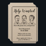 Groomsman Request Help Wanted Ad Invitation<br><div class="desc">Funny Help Wanted Ad Groomsman proposal card. All text can be adjusted. Retro look on Kraft paper.</div>