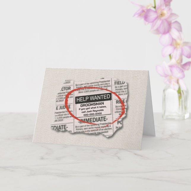 Groomsman Request Want Ad Card (Orchid)