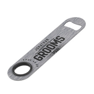 Groomsman Rustic Grey Wood Personalised Bar Key