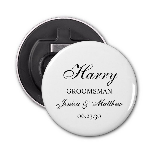Groomsman Script Customised Bottle Opener (Front)