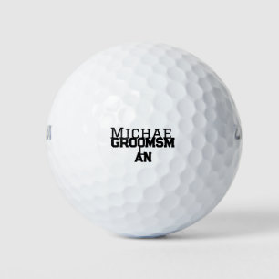 Groomsman simple minimal add name modern masculine golf balls