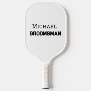 Groomsman simple minimal add name modern masculine pickleball paddle
