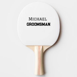 Groomsman simple minimal add name modern masculine ping pong paddle