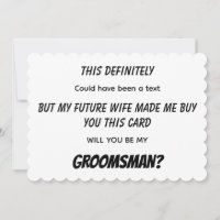 Groomsman Simple Minimalist Comic Style Invitation