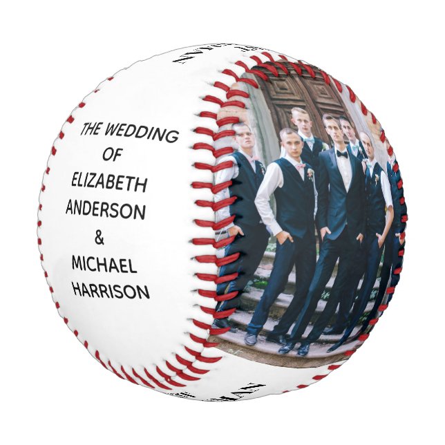 Groomsman Souvenir Personalised Photos Baseball (Angled)