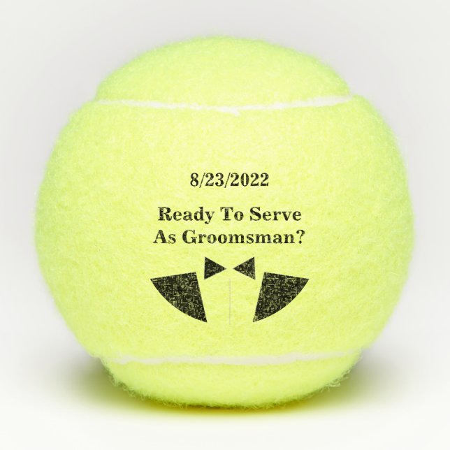 Groomsman Tennis Ball Invite (Front)