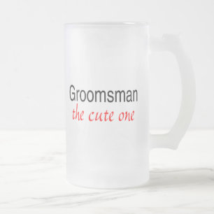 Groomsman (The Cute One) Frosted Glass Beer Mug