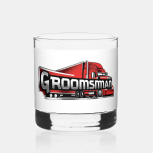 Groomsman Truck Driver Whiskey Glass