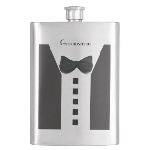 Groomsman Tuxedo 🎩 Elegant Bling  Hip Flask