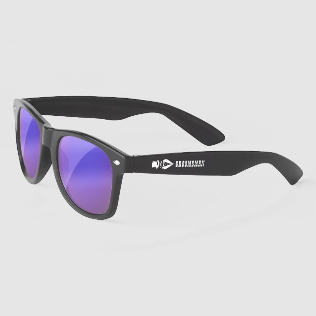 Groomsman Tuxedo Top Hat Custom Sunglasses (Left)