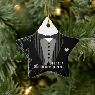 Groomsman Wedding Christmas Favour Ornament
