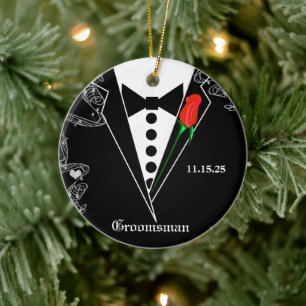 Groomsman Wedding Christmas Ornament