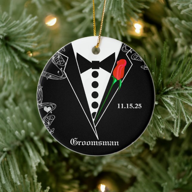Groomsman Wedding Christmas Ornament (Tree)