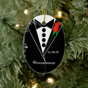 Groomsman Wedding Christmas Ornament