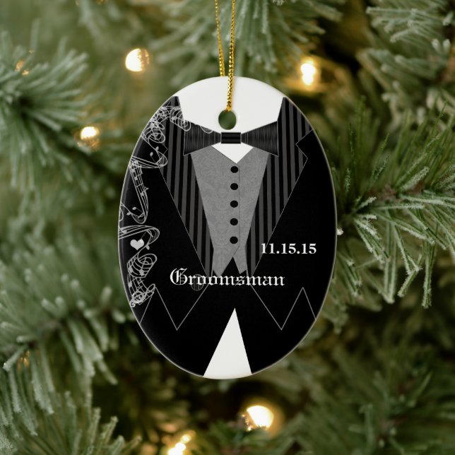 Groomsman Wedding Christmas Ornament (Tree)