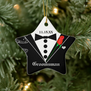 Groomsman Wedding Christmas Ornament