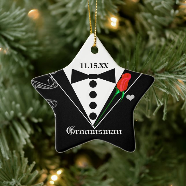Groomsman Wedding Christmas Ornament (Tree)