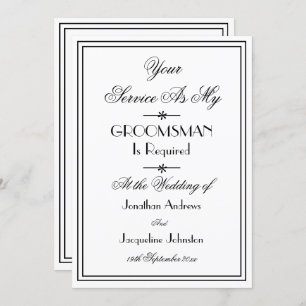 Groomsman Wedding Elegant Chic Proposal Invitation