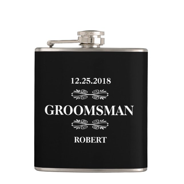 Groomsman Wedding Hip Flask (Front)