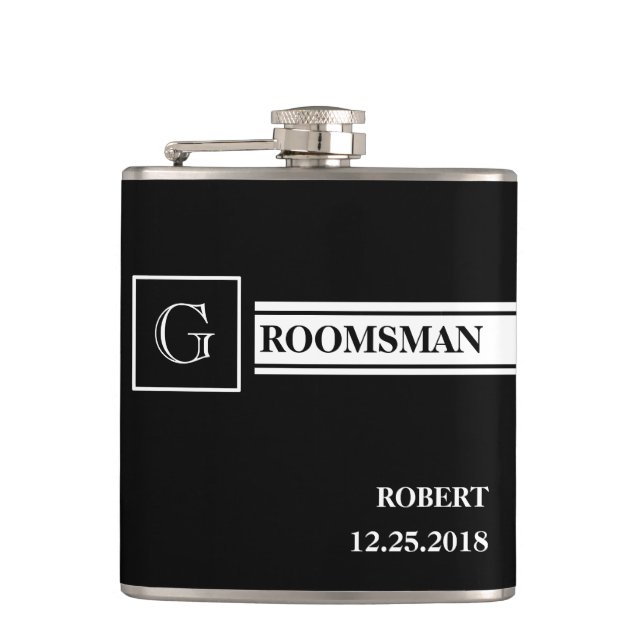 Groomsman Wedding Hip Flask (Front)