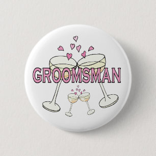 Groomsman Wedding ID Button