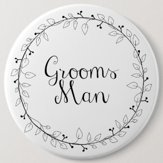 Groomsman wedding name tags 6 cm round badge