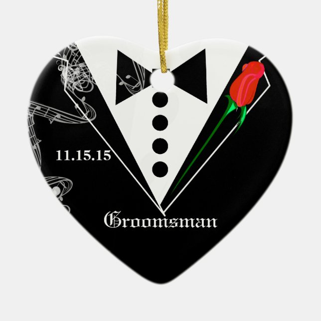 Groomsman Wedding Party Favor Christmas Ornament (Front)