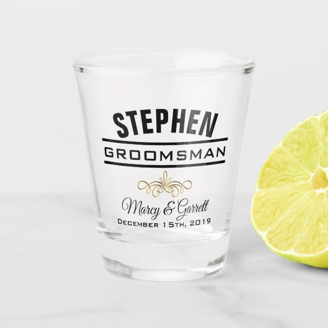 GROOMSMAN WEDDING PARTY SHOT GLASS (Front)