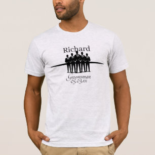Groomsman Wedding Suited Squad Silhouette Name T-Shirt