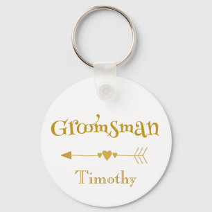 Groomsman wedding token key ring