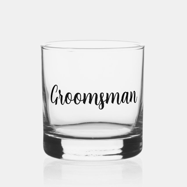 Groomsman Wedding Whiskey Glass (Front)