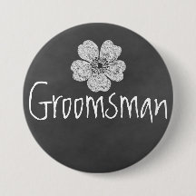 Groomsman Wild White Roses Chalkboard