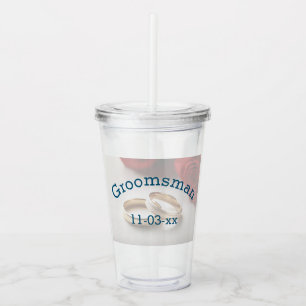 Groomsman with Wedding Date Acrylic Tumbler
