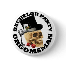Groomsmans Gothic gambling skull bachelor party