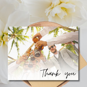 Groomsmen Best Man Wedding Photo Thank You Postcard