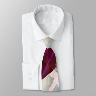 Groomsmen Colour Block Rose Gold Blush Burgundy Tie