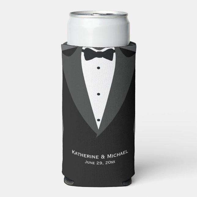 Groomsmen Cooler Gifts Black Seltzer Can Cooler (Seltzer Front)