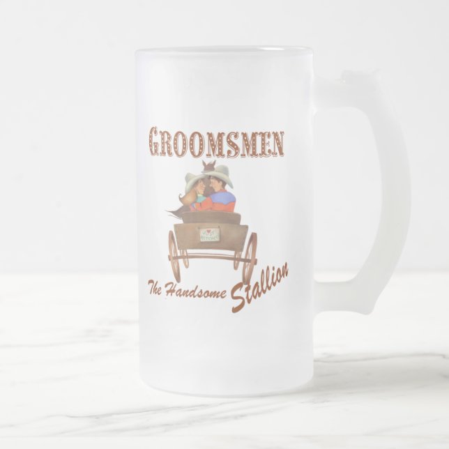 Groomsmen Gift 16 oz Frosted Beer Mug (Right)