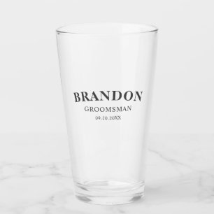Groomsmen Gift Classic Elegant Wedding Thank You Glass