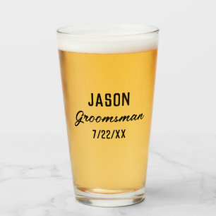 Groomsmen Gift Custom Text Wedding Favour Glass
