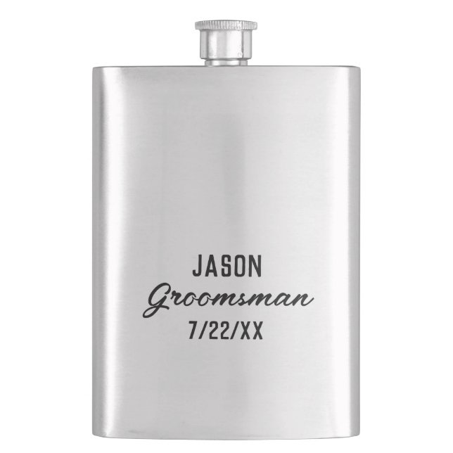 Groomsmen Gift Custom Text Wedding Favour Hip Flask (Front)