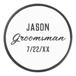 Groomsmen Gift Custom Text Wedding Favour Hockey Puck