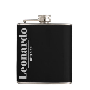 Groomsmen Gift Simple Modern Monogram Name Hip Flask